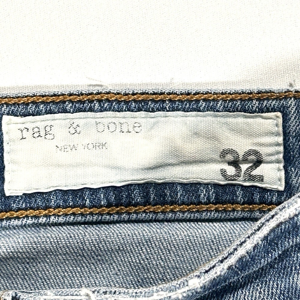 Rag & Bone Slim Boyfriend Jeans Women's Size 32 Dre Low Rise Ankle Fray Mariposa - Picture 9 of 12